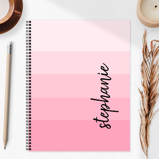 Agenda Bloco de Cor de Assinatura Personalizado Rosa 2024 (Criador carregado)