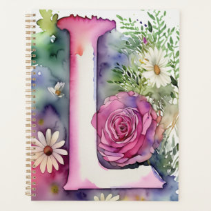 Agenda Bloco de notas de cor d'água floral L personalizad
