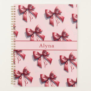 Agenda Bloco de Notas de Nome Personalizado do Arco Rosa