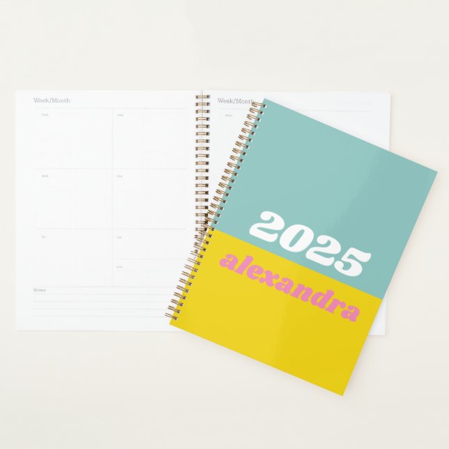 Agenda Blocos de Cor Pastéis Vibrantes Personalizados 202 (Exibição)