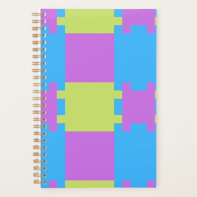 Agenda Blocos de Cores Intensas Verde Azul Rosa 7 (Frente)