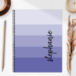 Agenda Bloqueio de Cores de Assinatura Personalizada<br><div class="desc">Esta moderna design de tendência apresenta cinco faixas de blocos de cor em tons gradiente de um ponto para o médio. Personalize-o com o seu nome no script de escrita manual de assinatura preta vertical.</div>