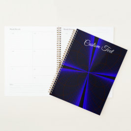 Agenda Blue Accent Clover Leaf Geometric Spiral Planner