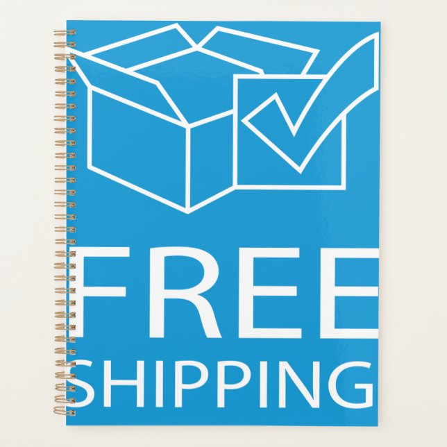 Agenda Blue and White Free Shipping Icon (Frente)