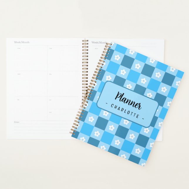 Agenda Blue Checkered Floral (Exibição)