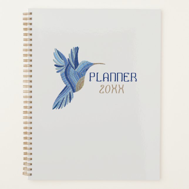 Agenda Blue Hummingbird Planner – Customizable Year  (Frente)