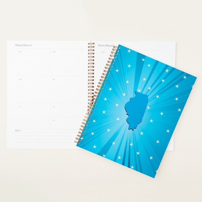 Agenda Blue Illinois Spiral Planner (Criador carregado)