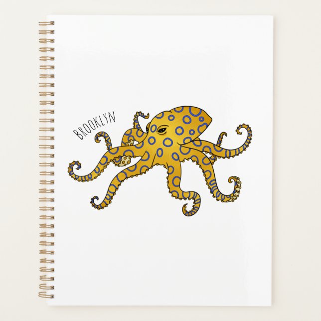 Agenda Blue-ringed octopus cartoon illustration  (Frente)