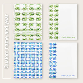 Agenda Blue Watercolor Floral Personalized Planner