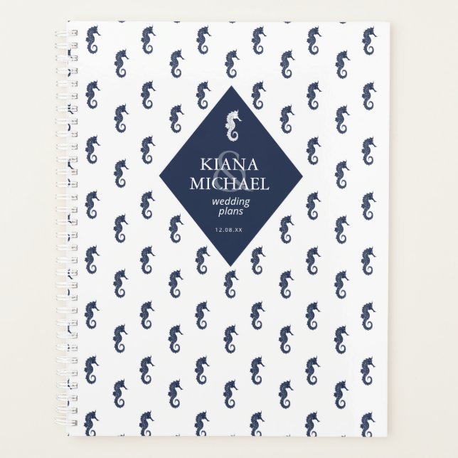 Agenda Blue Wave Seacavalo Pattern Wedding ID836 (Frente)