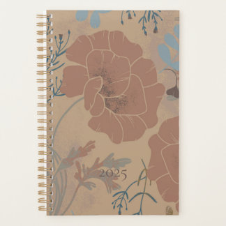 Agenda Blumenmuster, Mocha mousse Farbe.