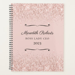 Agenda Blush Glitter Boss Lady CEO Personalizada 2022