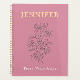 Agenda Blush Pink Custom Name Notebook – Sweet & Soft