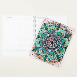 Agenda Bohemian Colorful Watercolor Floral Mandala