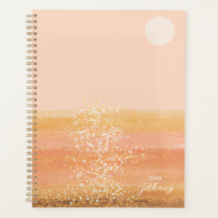 Agenda Boho Beach Scene Sunset Sobre Ocean Watercolor
