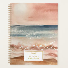 Boho Beach Waves Sand Sun Watercolor