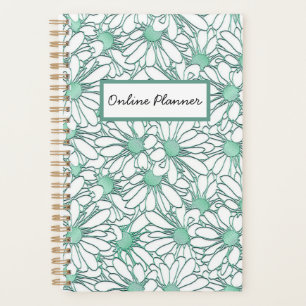 Agenda Boho Blue Daisy Pattery Online Business Planner