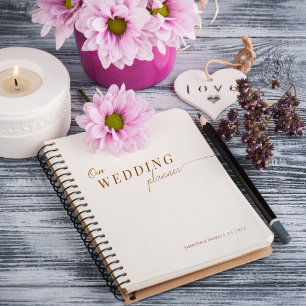 Agenda Boho Elegante Casamento de Script de Caligrafia Mi