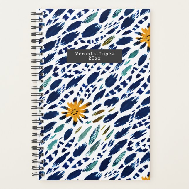 Agenda Boho Feather & Floral Patterno Planner (Frente)
