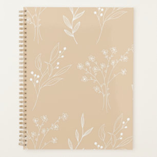 Agenda Boho Floral Boho Casado de Cantinho Branco Beige