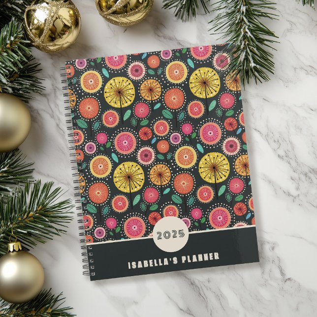 Agenda Boho Floral Padrão Novo Ano (Criador carregado)