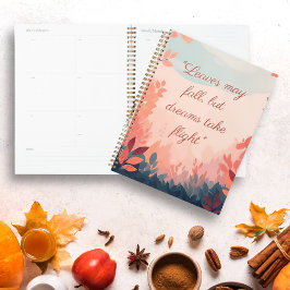 Agenda Boho Floral Pink Autumn personalizado