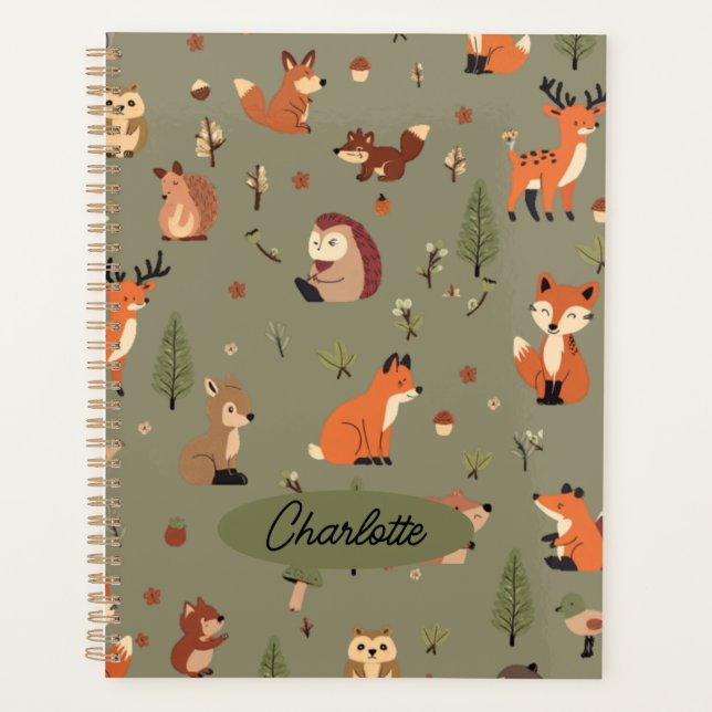 Agenda Boho Floresta Personalizado  (Frente)