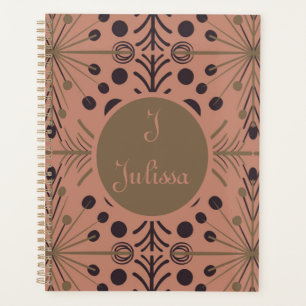 Agenda Boho Geométrico Seta Mauve Personalizado