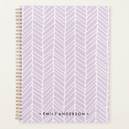 Agenda Boho Herringbone Lavanda Roxo
