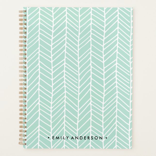 Agenda Boho Herringbone Mint Green (Frente)