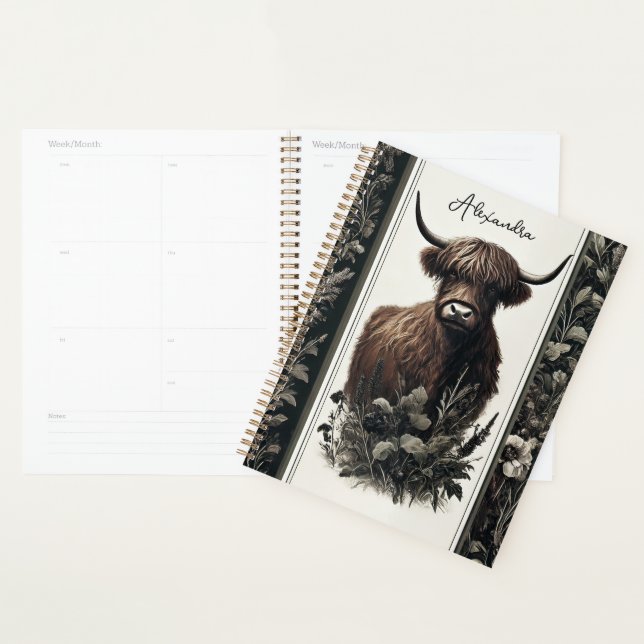 Agenda Boho Highland Cow (Exibição)