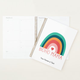 Agenda Boho Mama Arco-íris Moderno Cores Vibrantes Tendên
