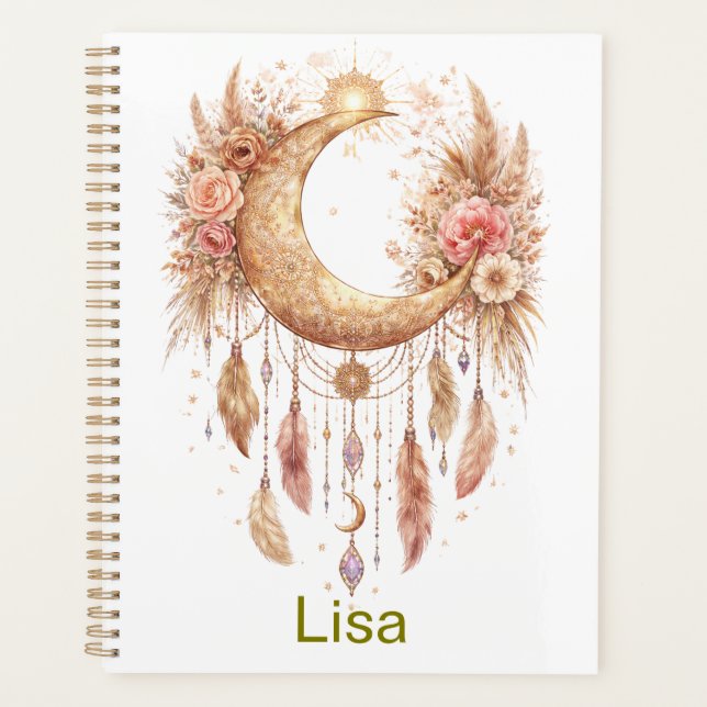 Agenda Boho Moon Vibração Mística (Frente)