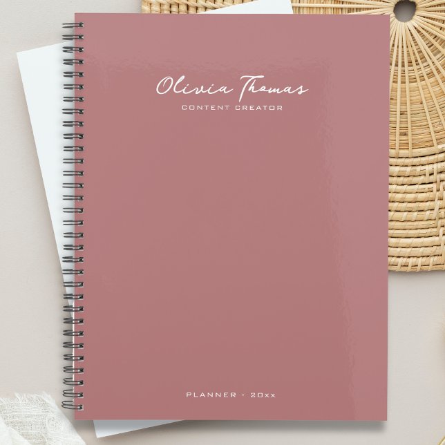 Agenda Boho Personalizado de Script Minimalista Moderno (Criador carregado)