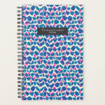 Agenda Boho rosa e pinceladas azuis<br><div class="desc">Padrão com ilustração de pinceladas cor-de-rosa e azuis</div>