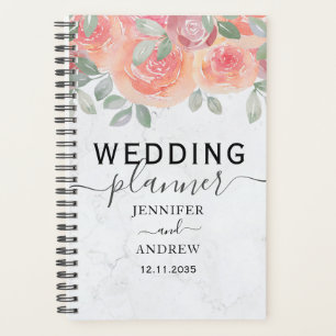Agenda Boho Rosa Watercolor Orange Wedding