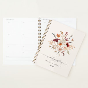 Agenda Boho Wildflower Elegant Casamento outono