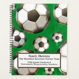 Agenda Bolas de futebol | Campo de futebol verde | Prátic