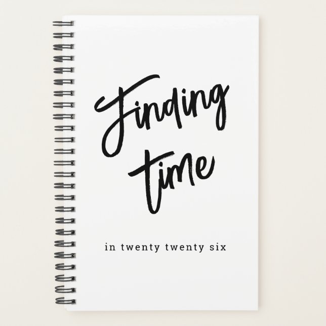 Agenda Bold Script Personalized Name Black & White  (Frente)