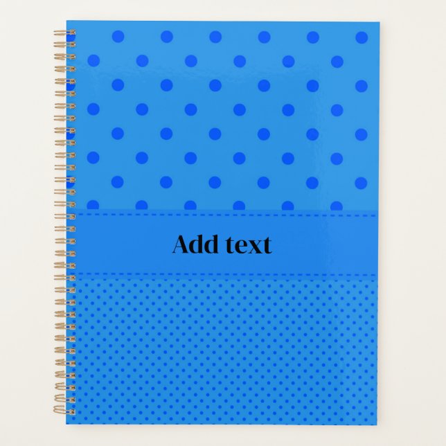 Agenda Bolinhas, Azul no Azul, Modelo, (Frente)