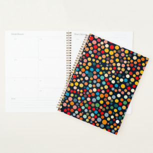 Agenda Bolinhas Coloridas no Fundo Escuro