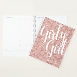 Agenda Bolinhas Rosa Brilhante Menina Nome Chic