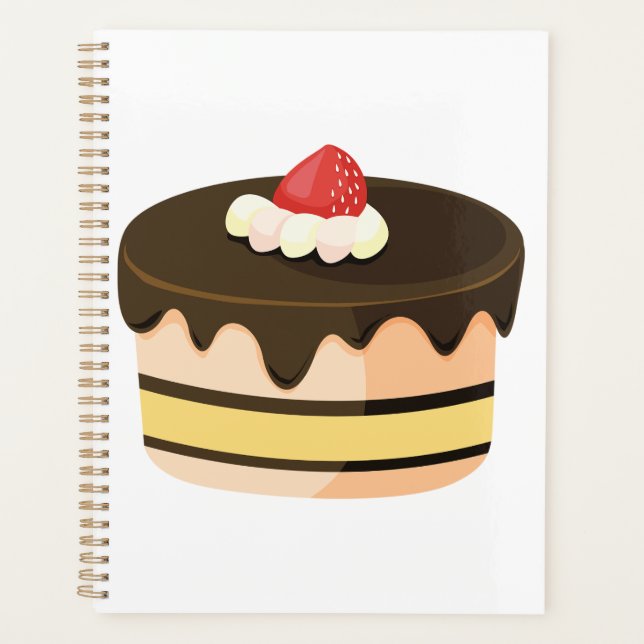 Agenda Bolo de Chocolate com Drip e Morango (Frente)