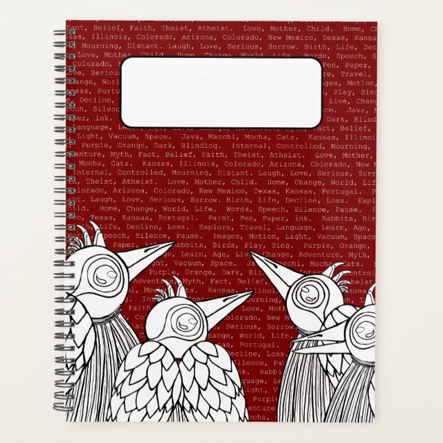 Agenda Bolsa de Palavras Espontâneas e Aves (Frente)