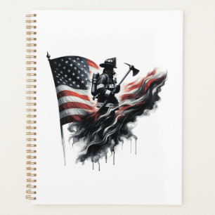 Agenda Bombeiro americano. Bandeira dos Estados Unidos.