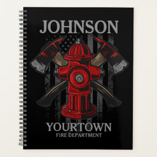 Agenda Bombeiro NOME Fire Department Hydrant USA Flag