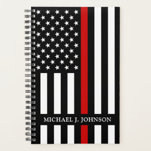 Agenda Bombeiro Personalizado Moderno da Linha Vermelha f