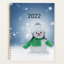 Agenda Boneco de neve com um cachecol verde