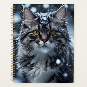 Agenda Bonita Cinza de gato na neve