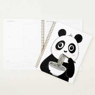 Agenda Bonita Panda Comendo Udon Noodles